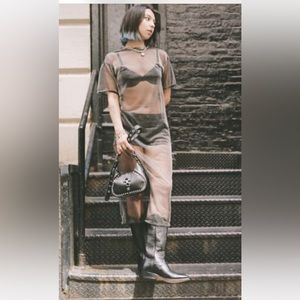 Anthropologie sheer Shimmer Midi Dress - Size M